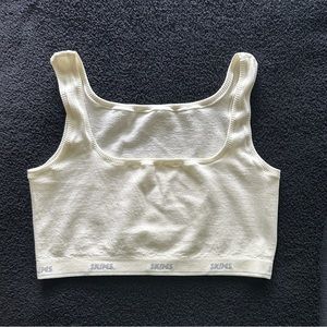 Skims Logo Rib Scoop Bralette Marble Size 3X New